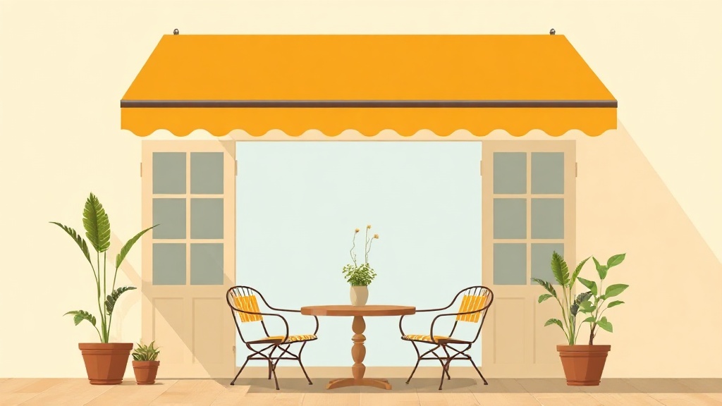 Store banne déployé sur une terrasse